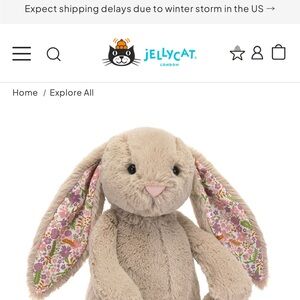 Jellycat Floral-Eared Bunny Plush